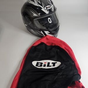 BILT Full-Face Motorcycle Helmet Size Large DOT 59-60cm with Cover